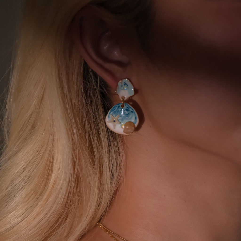 Double Bay Earrings (Blue)